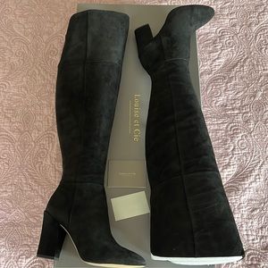NEW! Louise et Cie Veron Black Eco Kidsuede Over-the-knee Boots